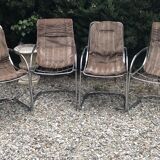 Lot of 6 chrome chairs Cidue edition, Italy 70s/80s
