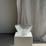Large glass salad bowl with diamond points D30