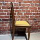 Set of a chair and an armchair in wood and yellow fabric