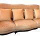 3-seater Louis XV style sofa in off-white cream fabric