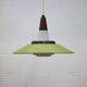 Opal glass and green aluminium shade vintage lamp by Voss Belysning - Denmark