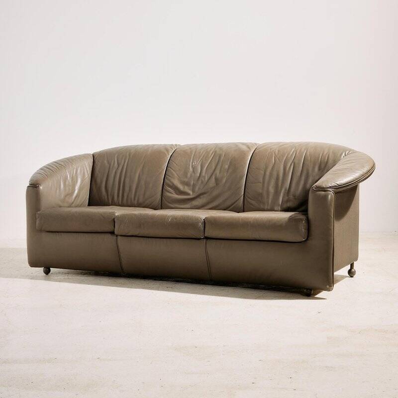 Aura Leather Sofa Set by Paolo Piva for Wittmann, 1980s, Set of 3