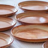 Handmade stoneware service signed Vallauris