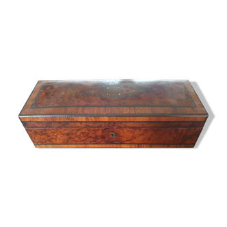 Old Napoleon III marquetry glove box without key