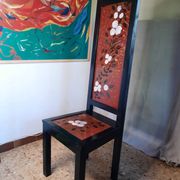 Japanese chair with a high backrest