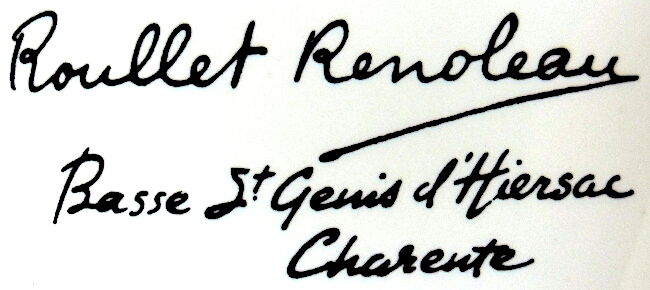 Repose-cuillère à décor floral en faïence d'Angoulême