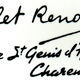 Repose-cuillère à décor floral en faïence d'Angoulême