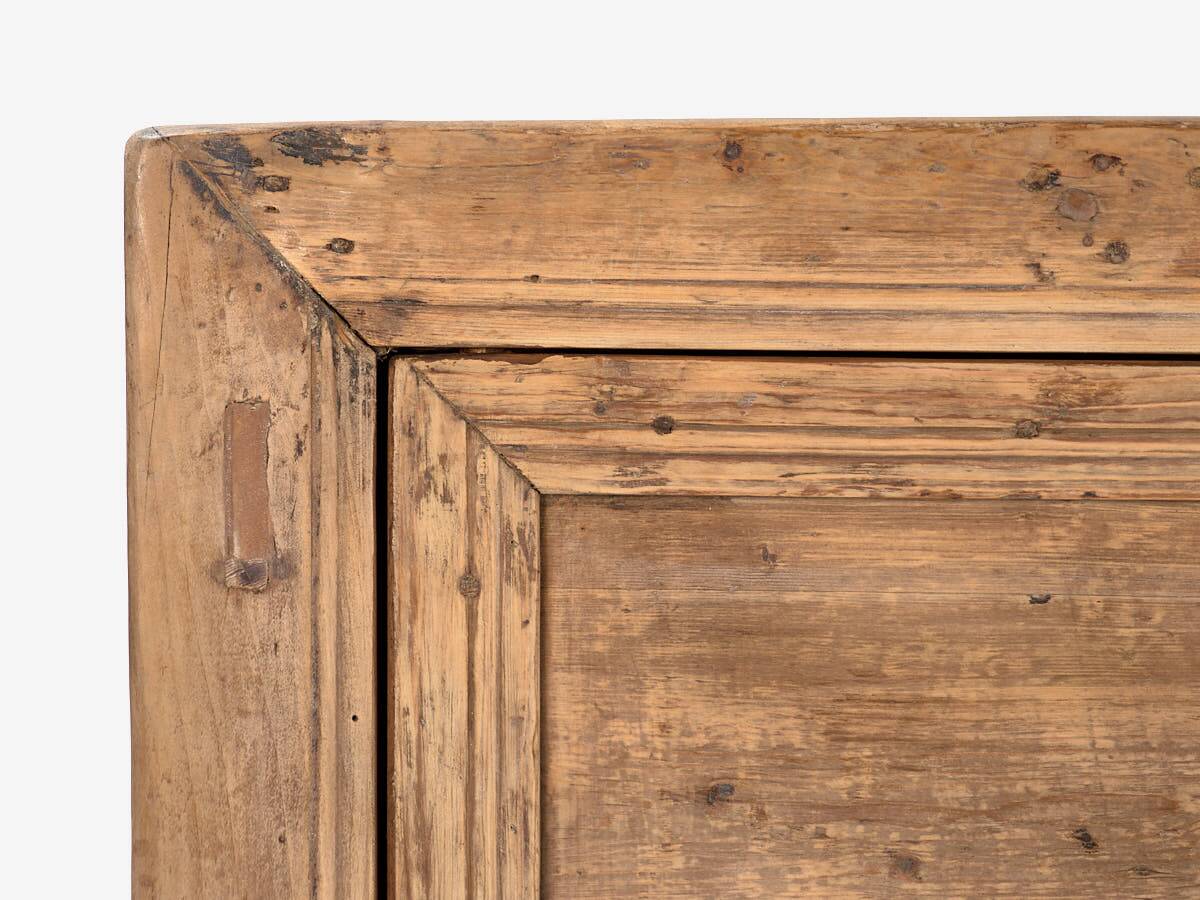 Antique three-door pine wood sideboard (circa 1920)