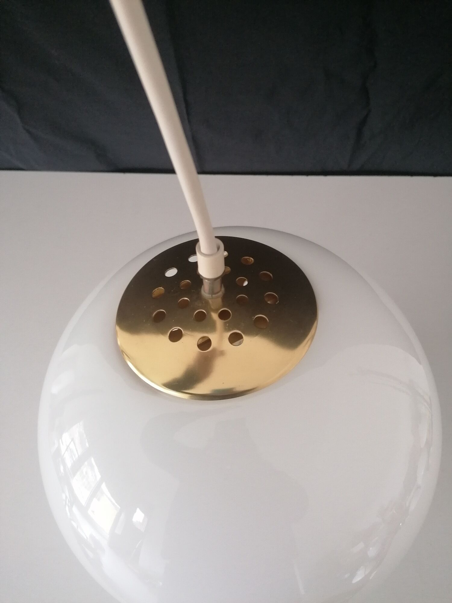Parscot France hanging Opalin Glass Globe - 30 cm - 60-70 years