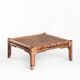 Vintage rattan and cane coffee table. France, 1970s