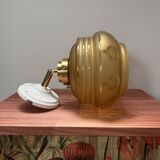 Vintage Amber Tulip Shade Tilting Wall Light