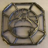 Old underplate decorations aluminum deer - vintage