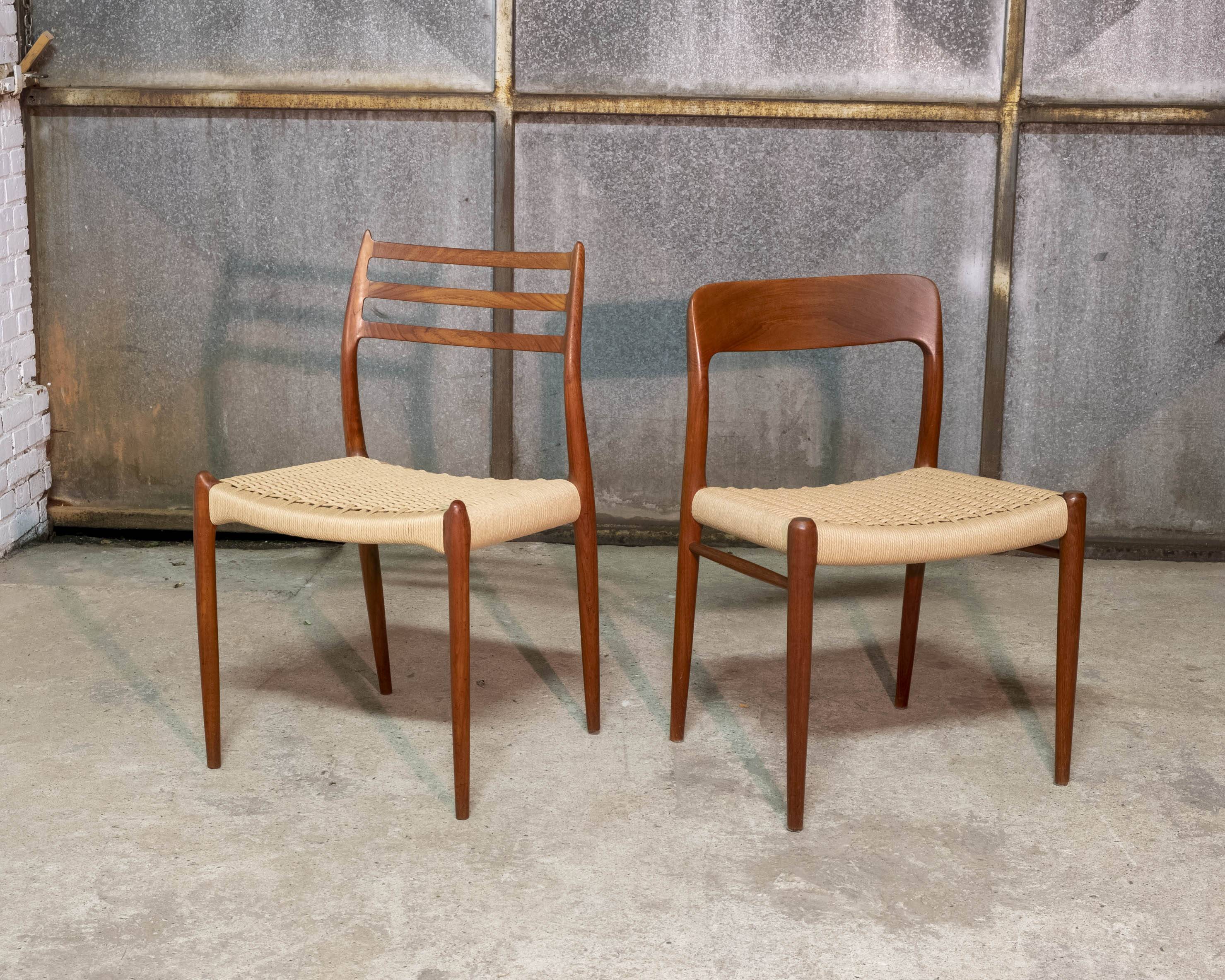 2x Niels O. Møller dining chair in teak Model 75, 1960s Denmark