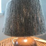 Sandstone lamp with rope lampshade