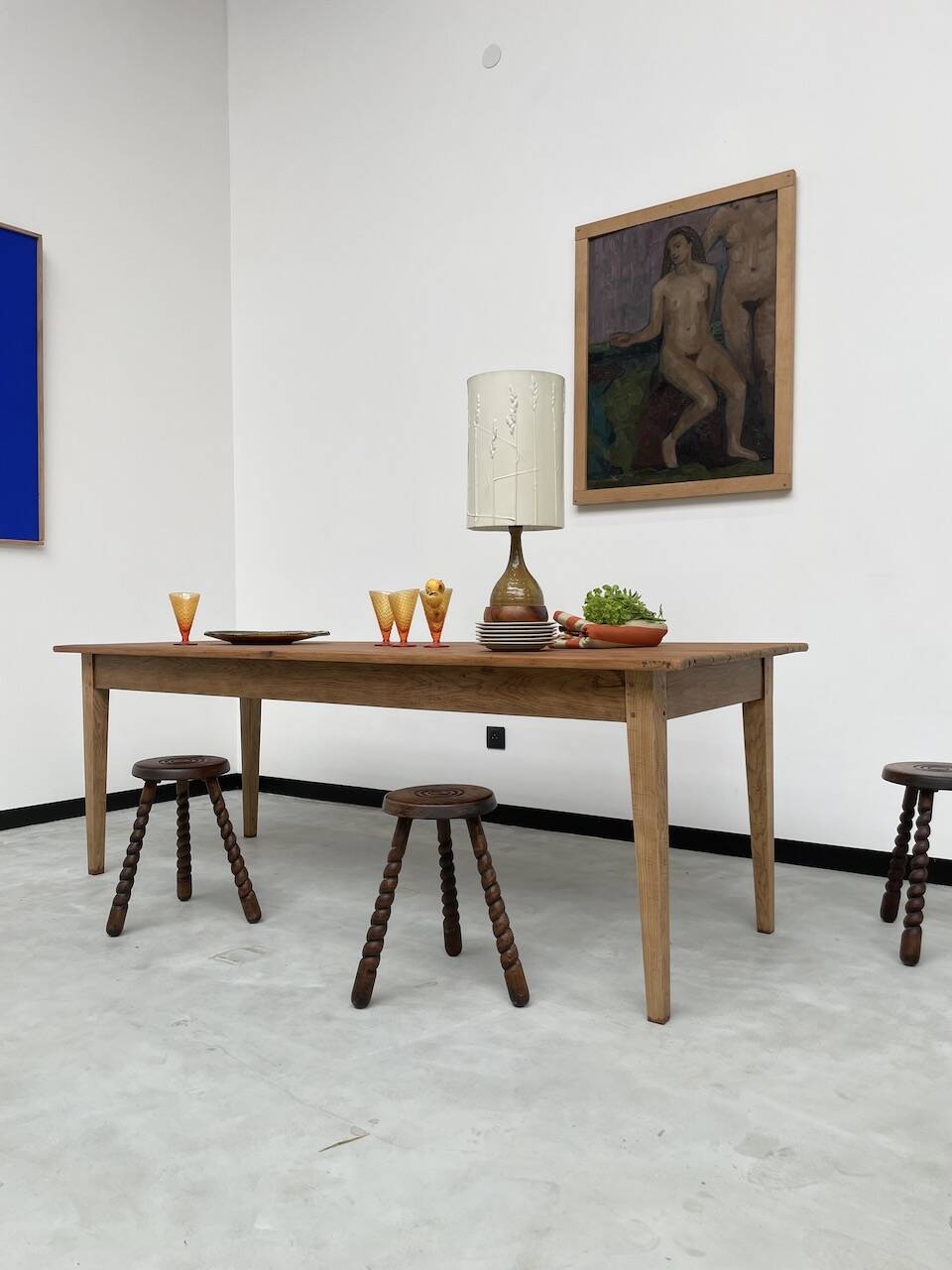 Pine and oak farmhouse table 220 cm