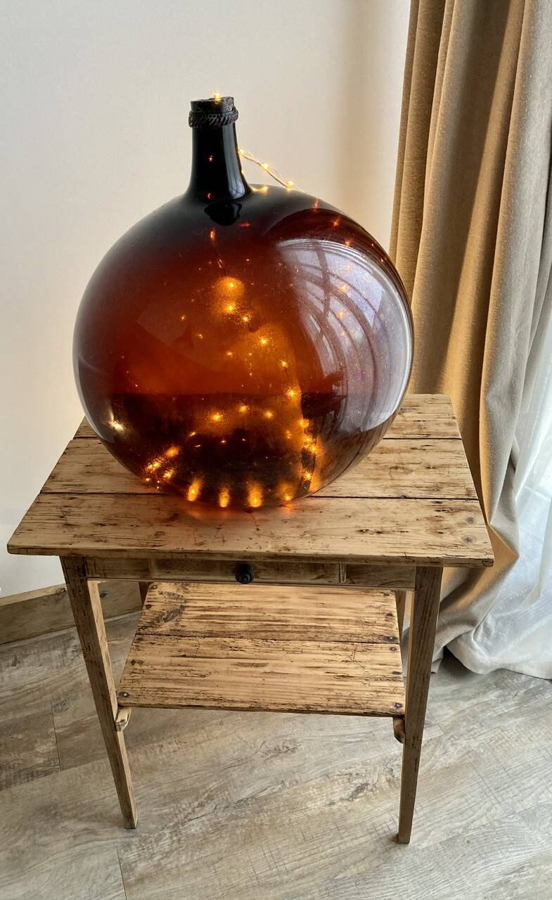 Amber demijohn 50l late 19th century