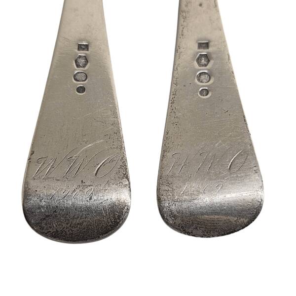 Antique Dutch Silver Fork And Spoon From Kempen, early 1900s