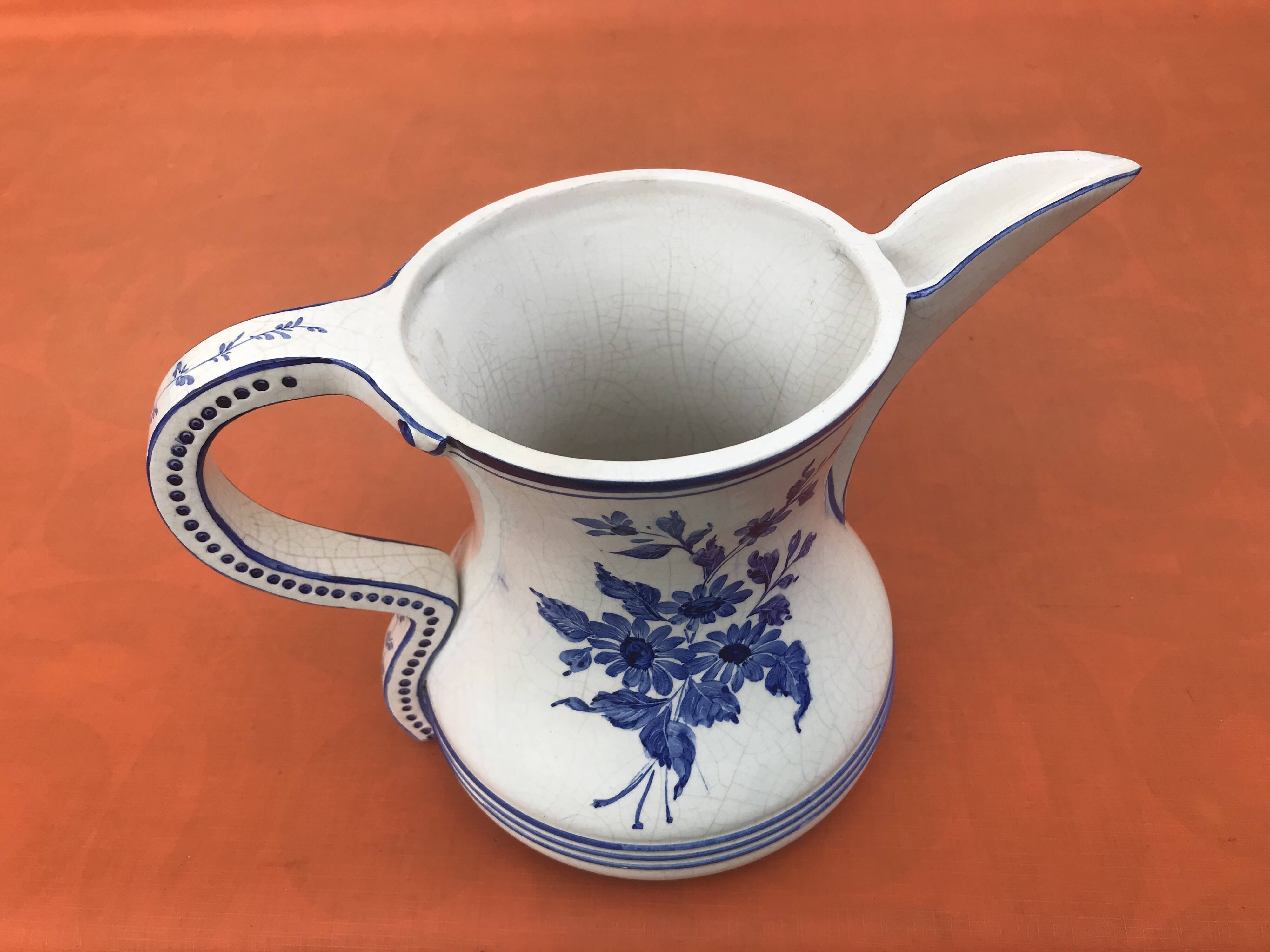 Pitcher / Vase floral decoration Bassano Ceramics