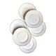 6 CBCie white and gold porcelain dinner plates