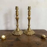 Pair of gilded brass lamp bases