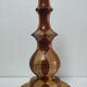 Lampe en bois tourné et incrustation de bois vintage