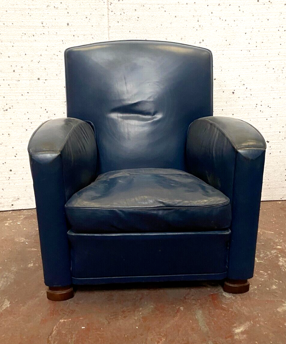 Art deco style leather armchair