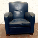 Art deco style leather armchair