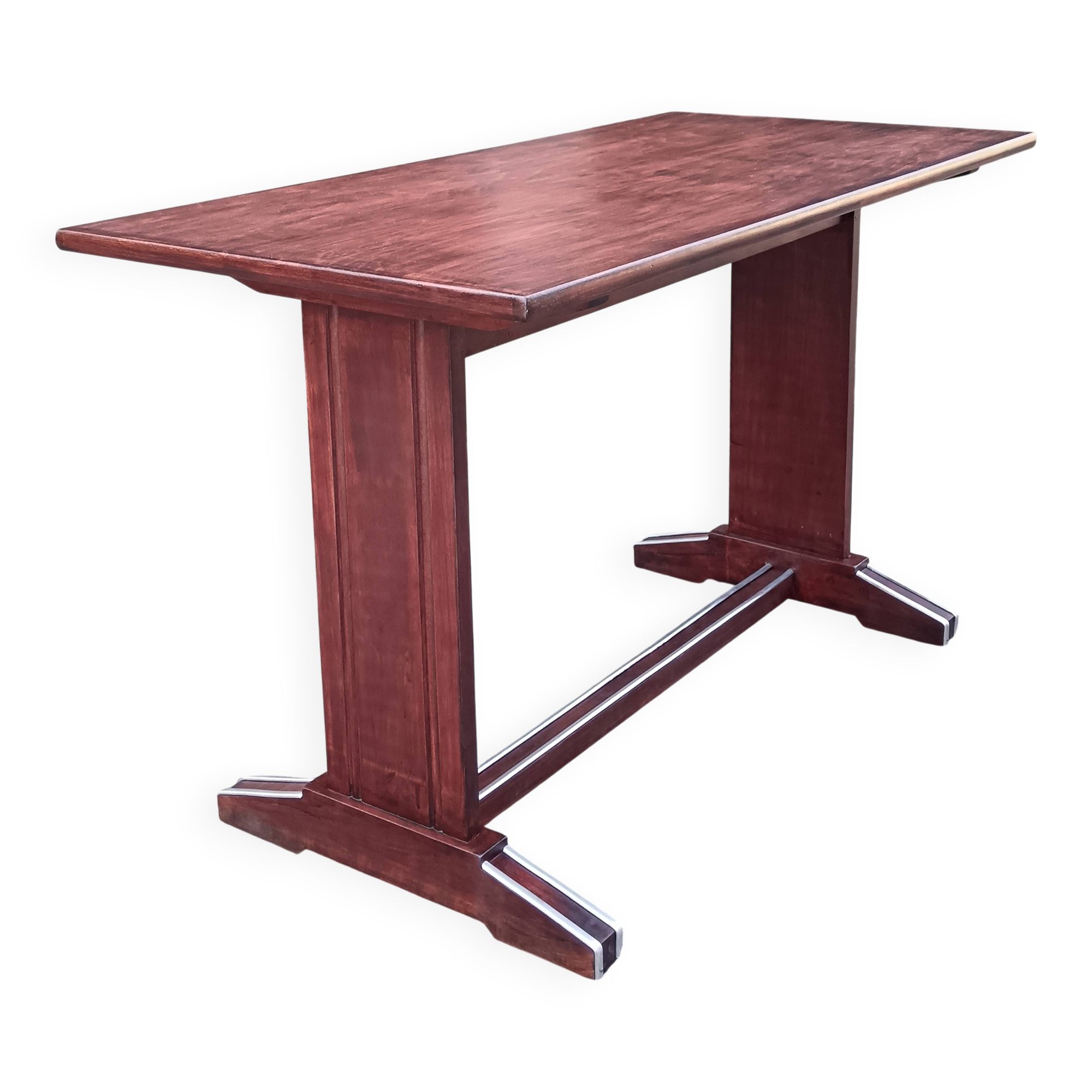 restored bistro table teak finish 1950