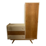 Renovated vintage asymmetrical wardrobe