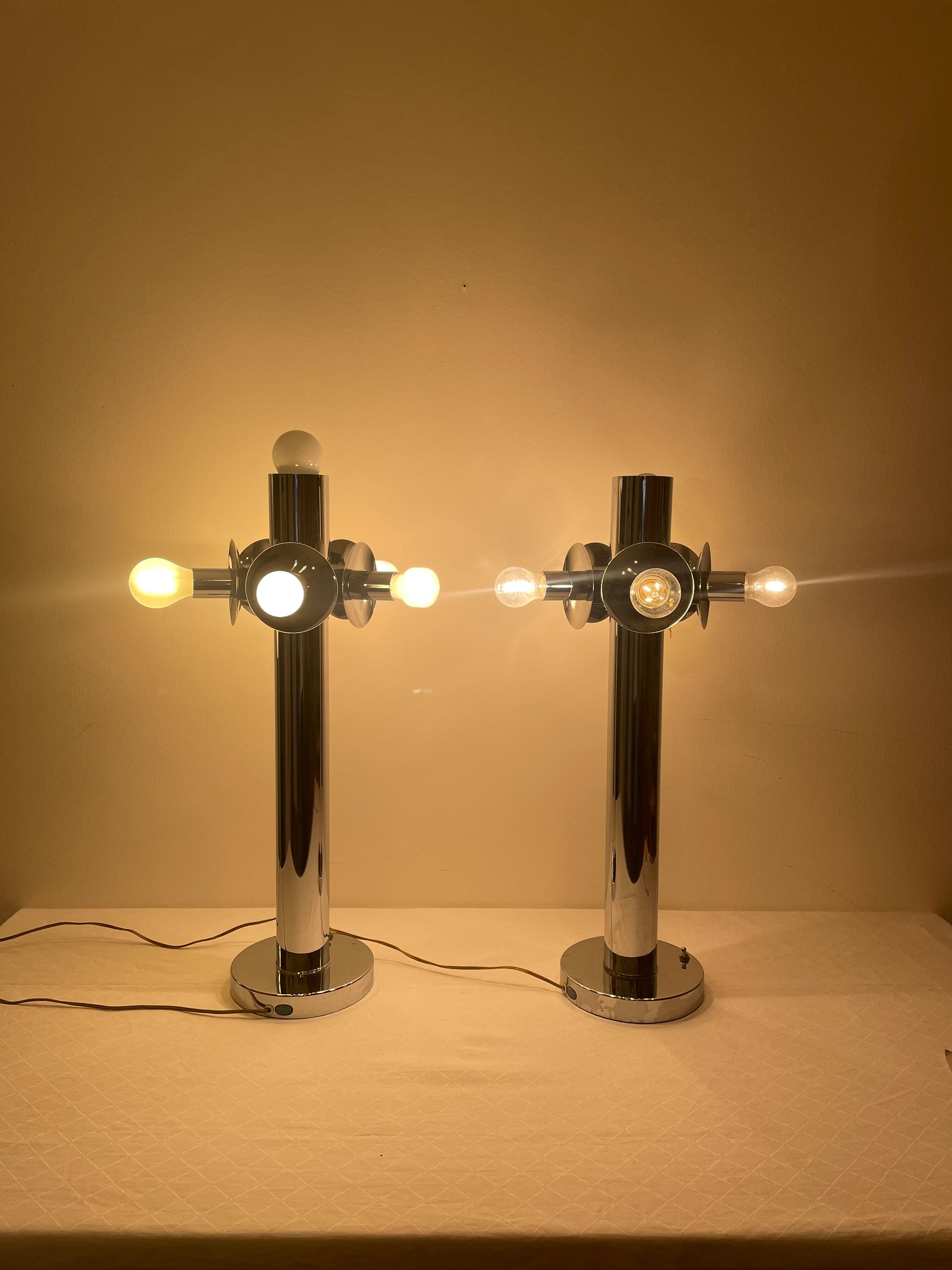 Large pair of Space Age lamps