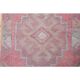 1970s Vintage Turkish Oushak Handmade Wool Cotton Pink Runner Rug 93x327
