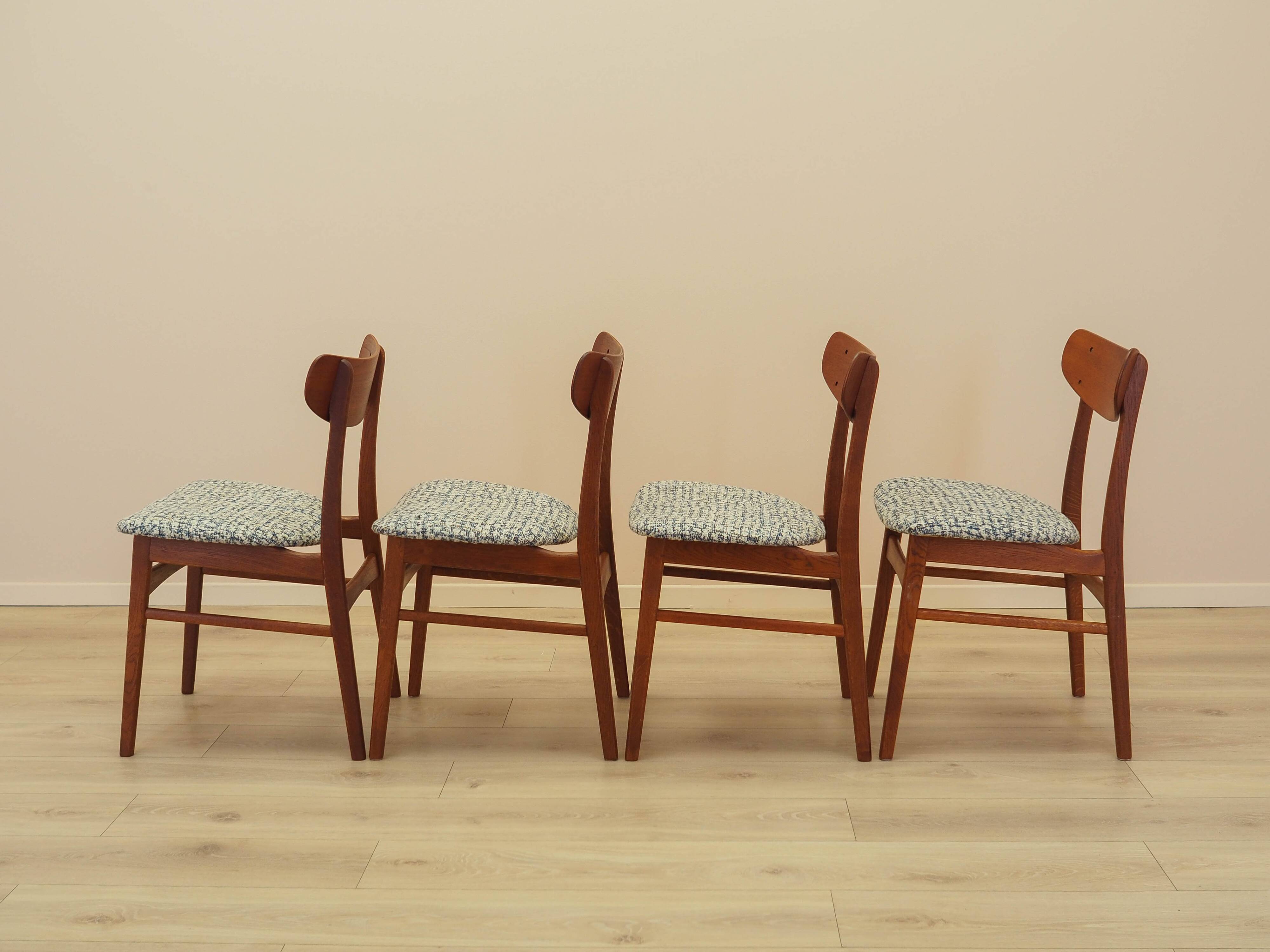 Set of four teak chairs, Danish design, 1970s, made in Denmark