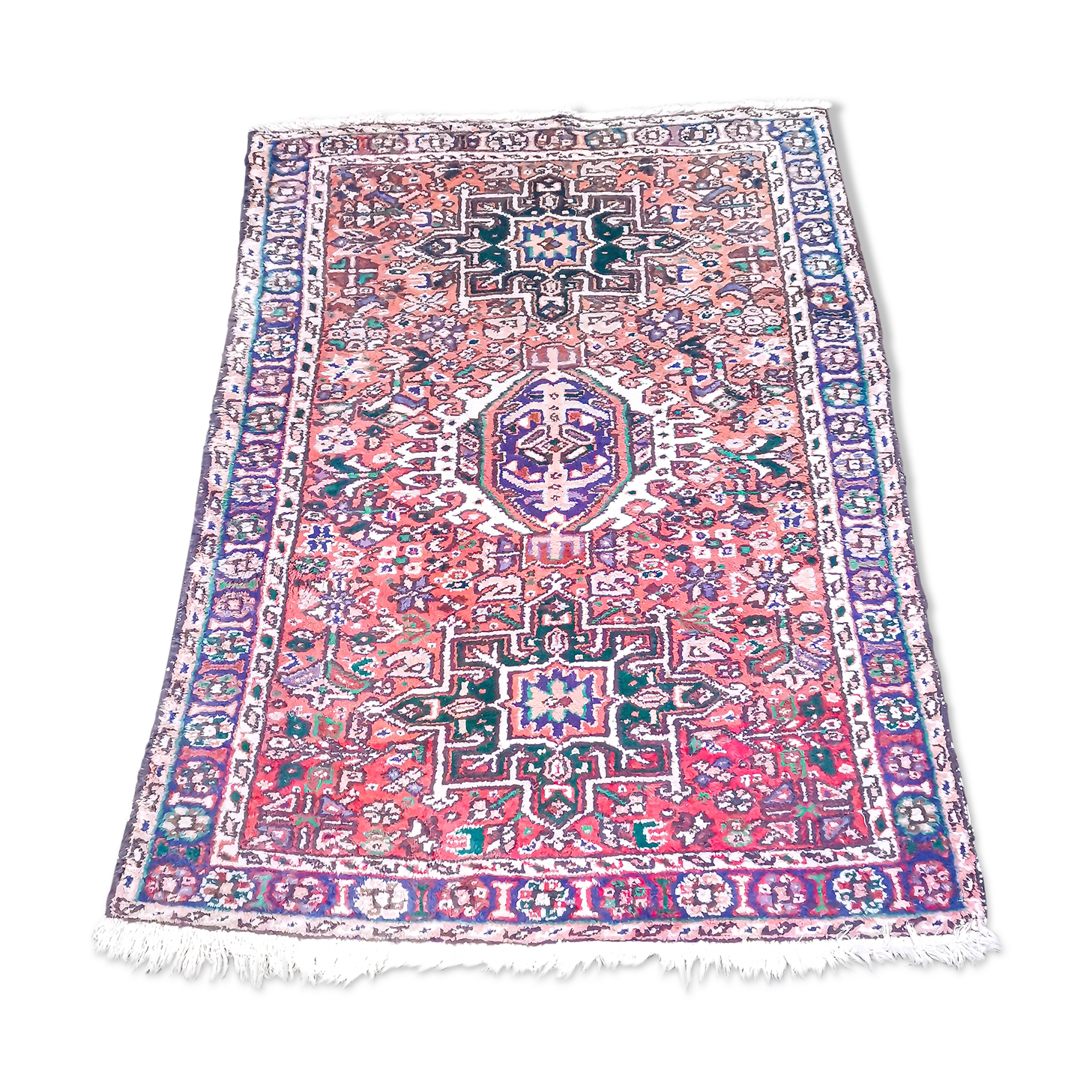 Heriz vintage handmade Oriental carpet 140 x 105 cm