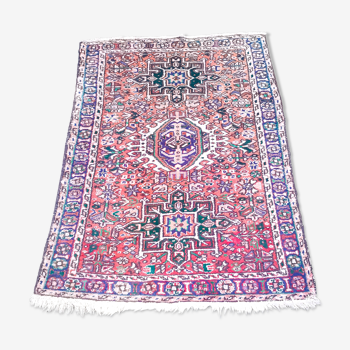 Tapis d'orient fait main vintage persan Heriz 140 x 105 cm