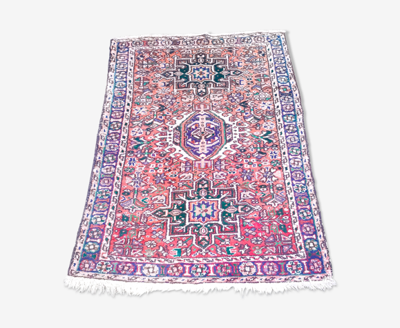 Tapis d'orient fait main vintage persan Heriz 140 x 105 cm