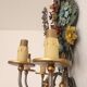 XL Large 2 Light polychrome vintage Ciani Firenze wall lamp, Italy 1970s