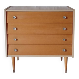 Vintage light wood chest of drawers from the 1970s.