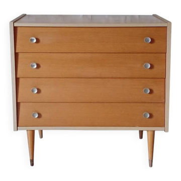 Commode vintage en bois clair des années 1970