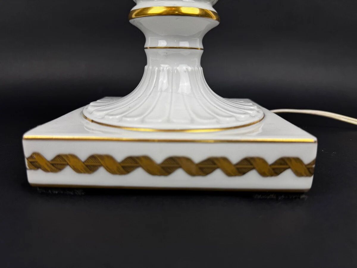 Raynaud Limoges lamp base in porcelain, paradise birds