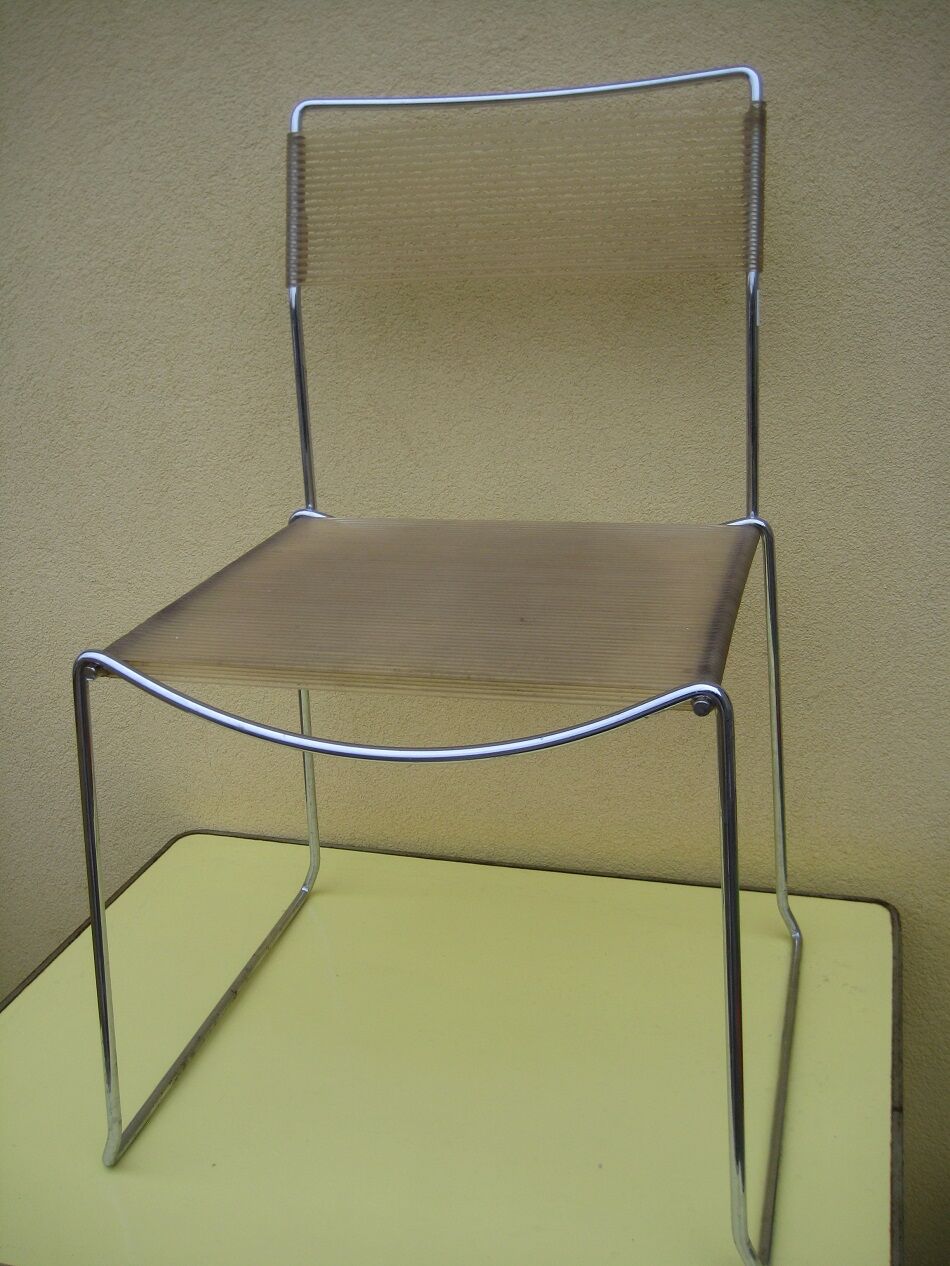 Chrome and scoubidou chair