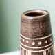 Vintage VEB Coswig GDR Ceramic Vase Marron with Beige Ritzdekor, 1970s