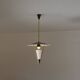 Suspension italienne en laiton et émail noir, attribuée à Stilnovo, années 1950