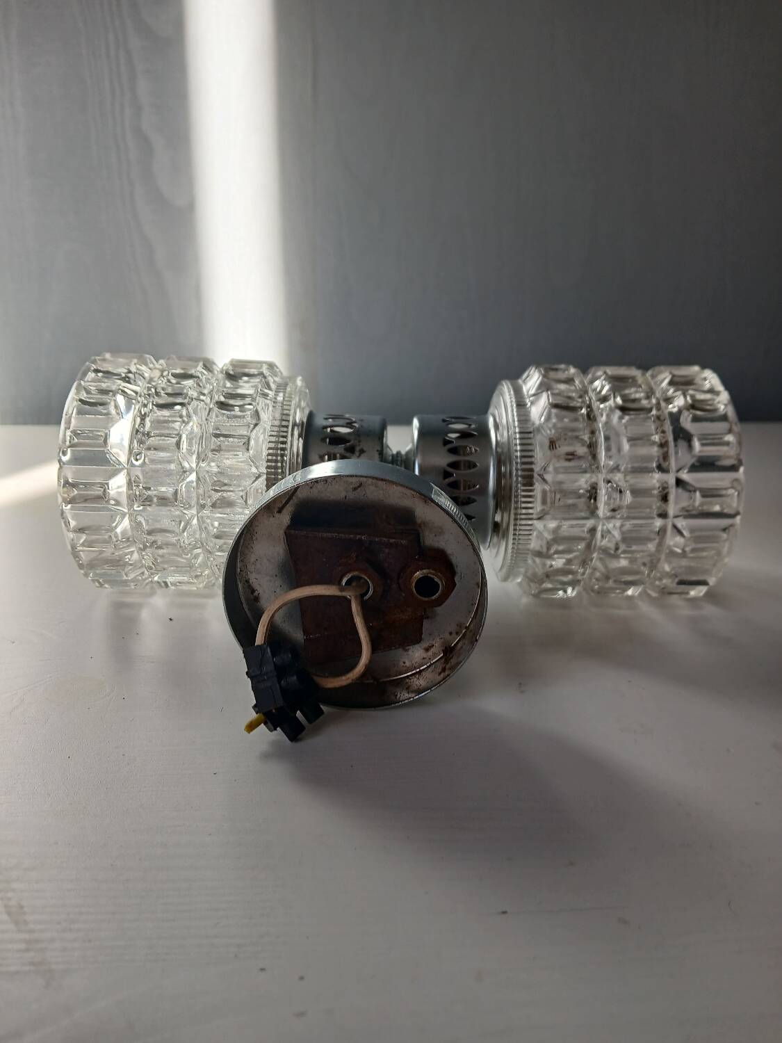 60s globe glass wall light