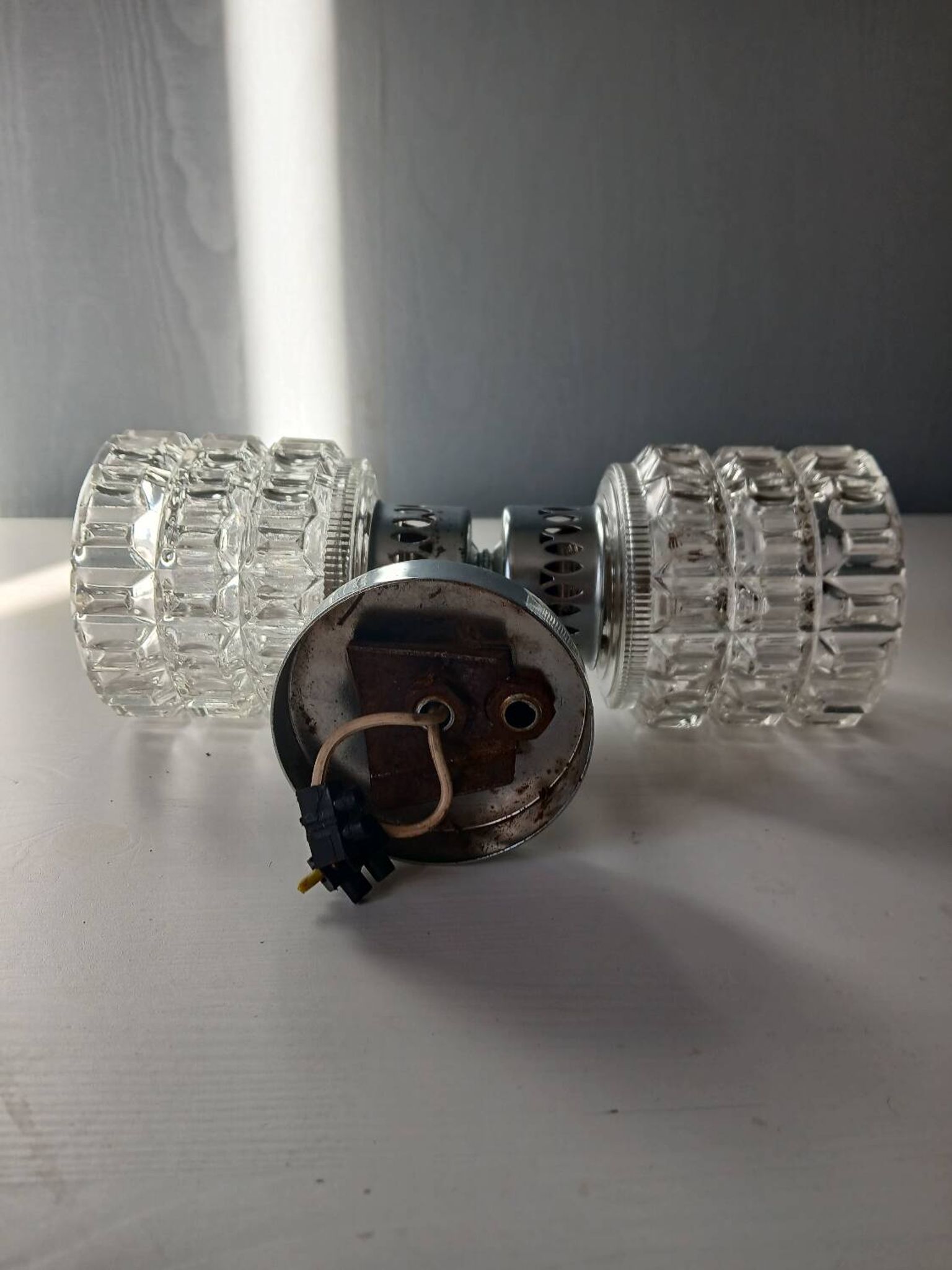 60s globe glass wall light