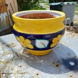 Pair of glazed terracotta planters