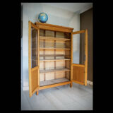Glazed school cupboard from the 50s, 60s