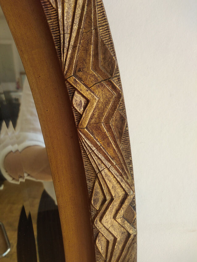 Art deco oval mirror - 81x48cm