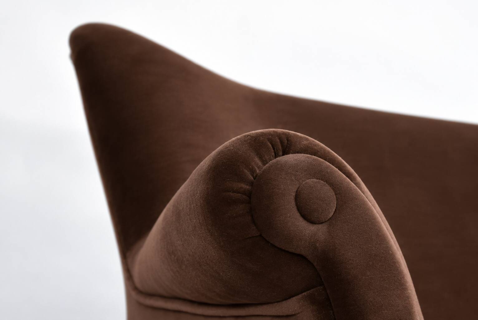 Magnificent vintage 1960s chocolate brown velvet sofa – unique piece.