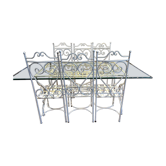 Salon de jardin en fer et verre