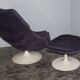 Armchair and ottoman model F585 in purple by Geoffrey D. Harcourt for Artifort, 1960s.